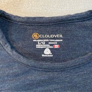 Cloudveil Mens 100% Merino Wool Long Sleeve T Shirt Size Large